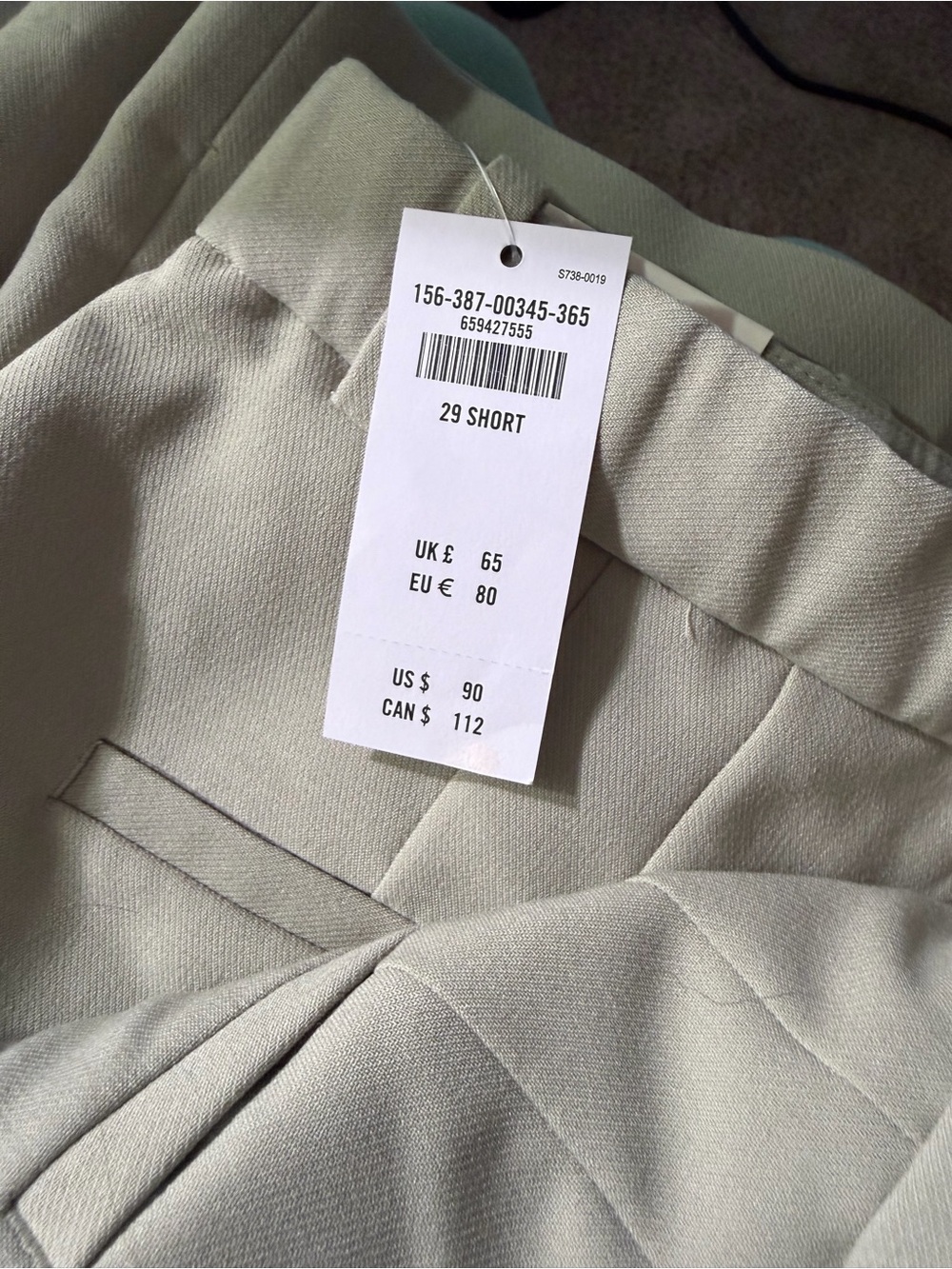 A&F Harper Tailored Ultra Wide Leg Pant in Slate Green High Rise Sz 29 Short NWT - Picture 5 of 7